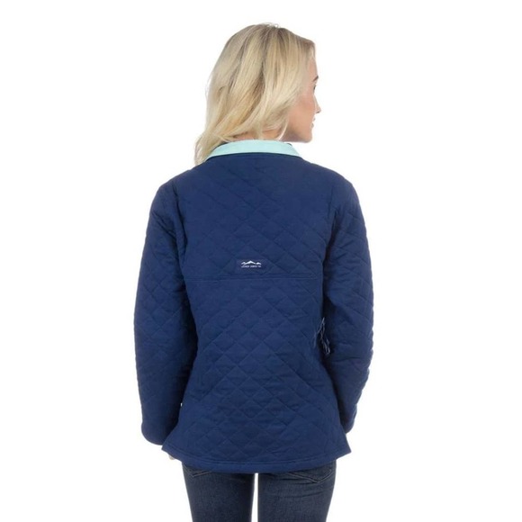 LAUREN JAMES THE LAWSON QUILTED PULLOVER IN ESTATE BLUE WOMEN'S SMALL - Picture 2 of 16